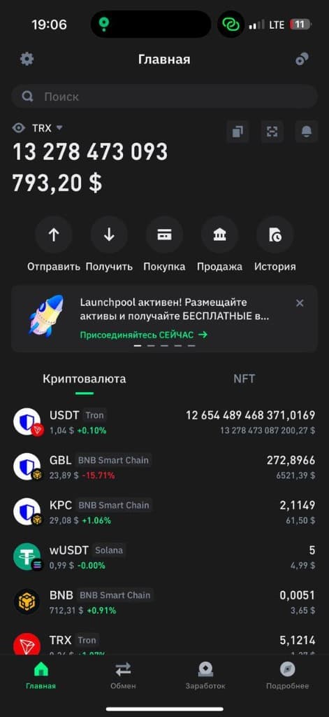 Flash USDT receive wallet proof